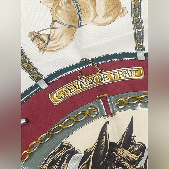 Hermes Silk Scarf Chevaux De Trait Carre 90 Vintage Bourthoumieux - Picture 13 of 16